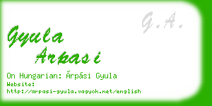 gyula arpasi business card