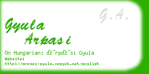 gyula arpasi business card